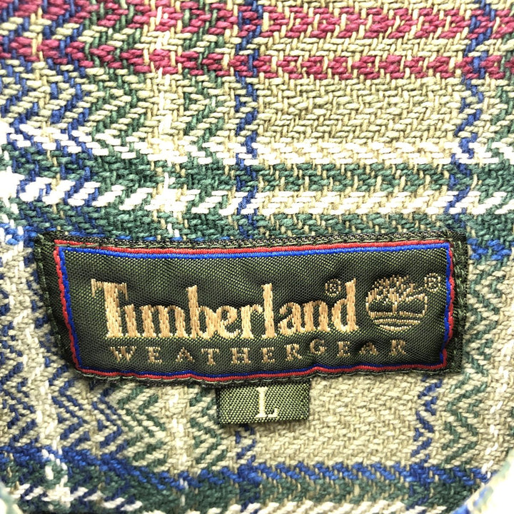 90'S Timberland WEATHERGEAR Long Sleeve Light Flannel Check Shirt Men's XL Vintage /eaa384901