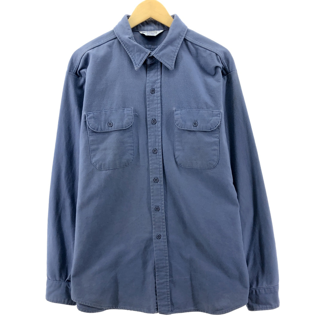 70'S Five Brother Long Sleeve Cotton Shirt Made in USA Men's XL Vintage /eaa385024