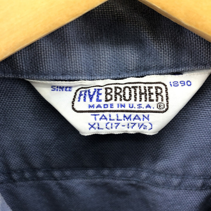 70'S Five Brother Long Sleeve Cotton Shirt Made in USA Men's XL Vintage /eaa385024