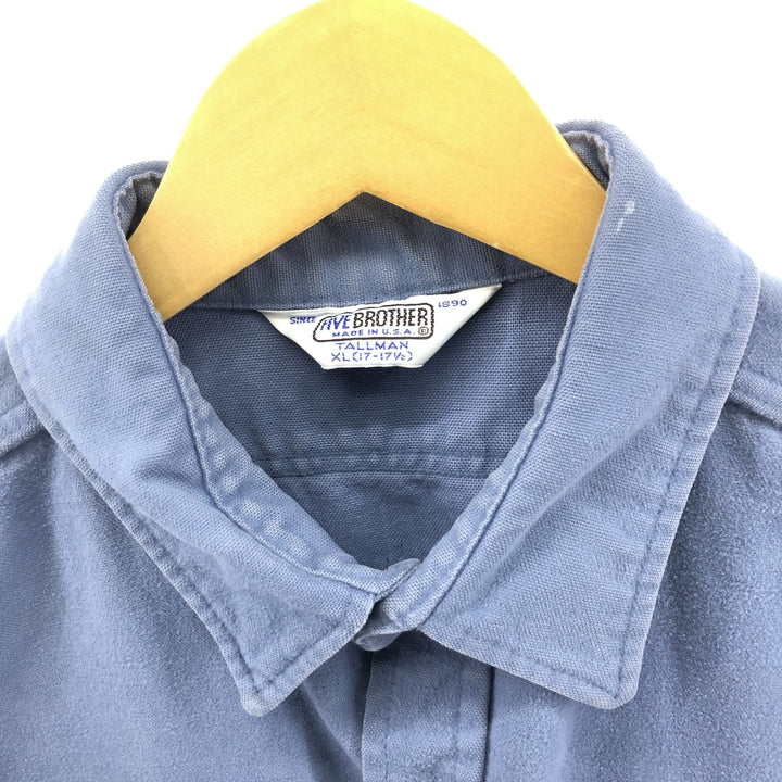 70'S Five Brother Long Sleeve Cotton Shirt Made in USA Men's XL Vintage /eaa385024
