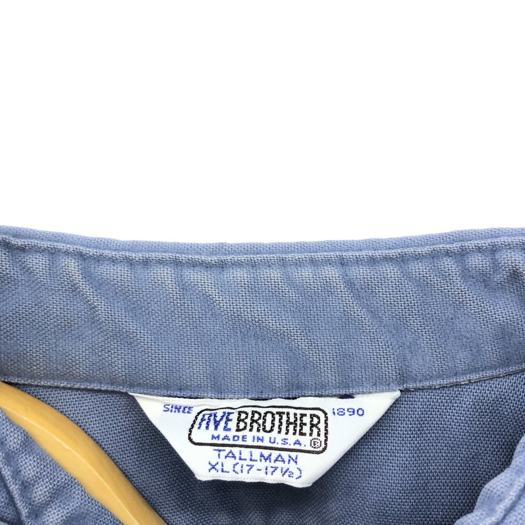 70'S Five Brother Long Sleeve Cotton Shirt Made in USA Men's XL Vintage /eaa385024