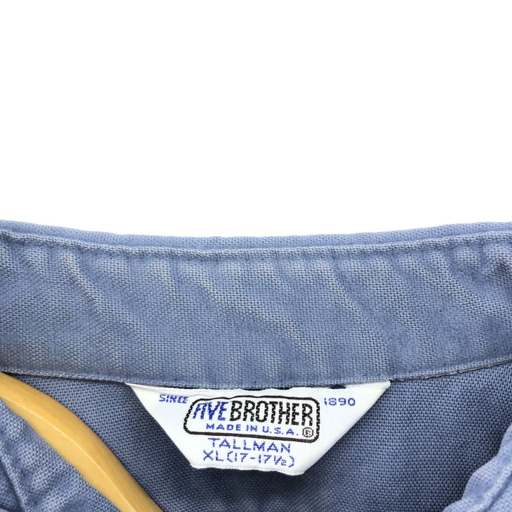 70'S Five Brother Long Sleeve Cotton Shirt Made in USA Men's XL Vintage /eaa385024