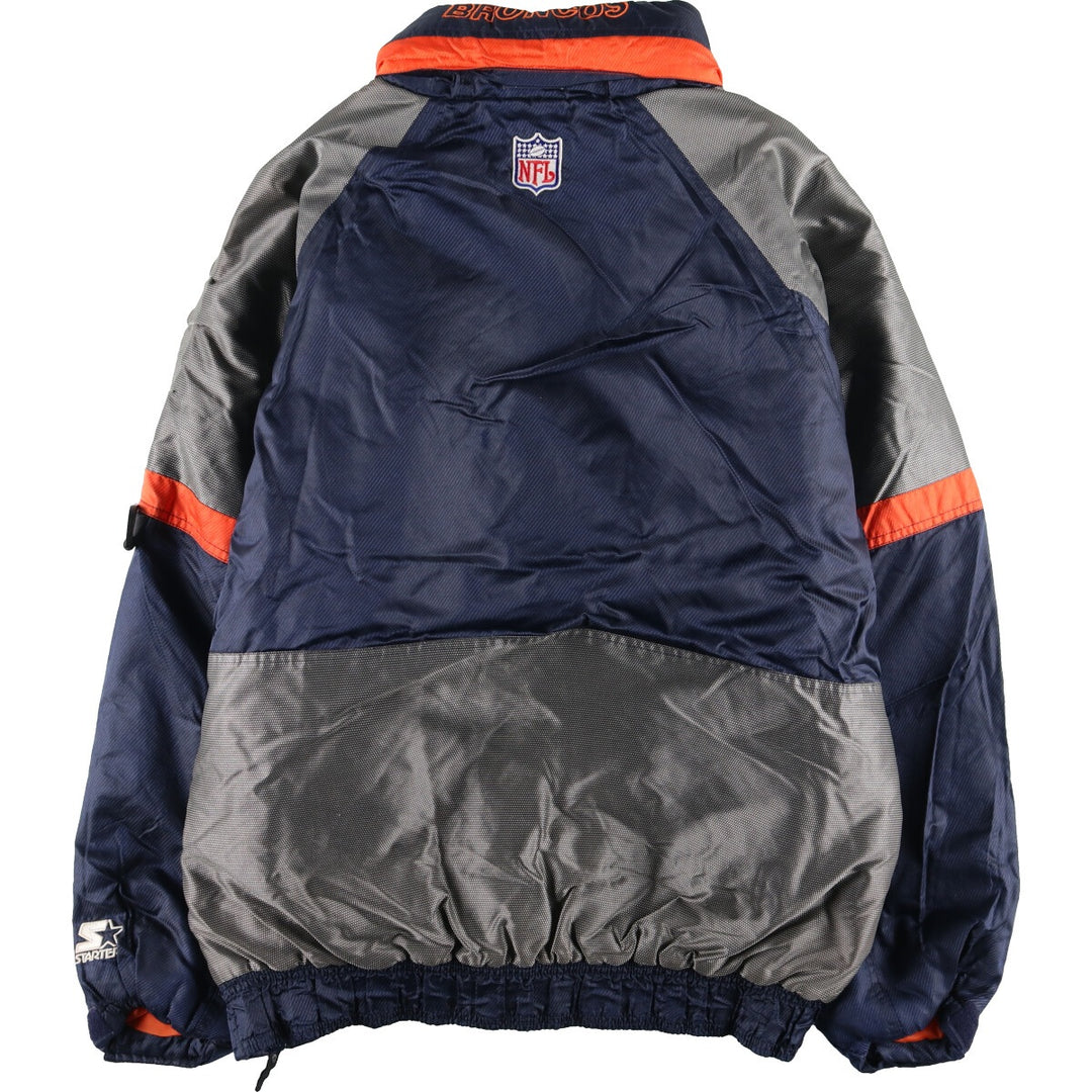 Starter NFL DENVER BRONCOS Denver Broncos Padded Half Zip Nylon Pullover Men's L /eaa385116