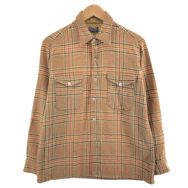 60'S Pendleton Check Pattern Wool Box Shirt Men's L Vintage /eaa385314