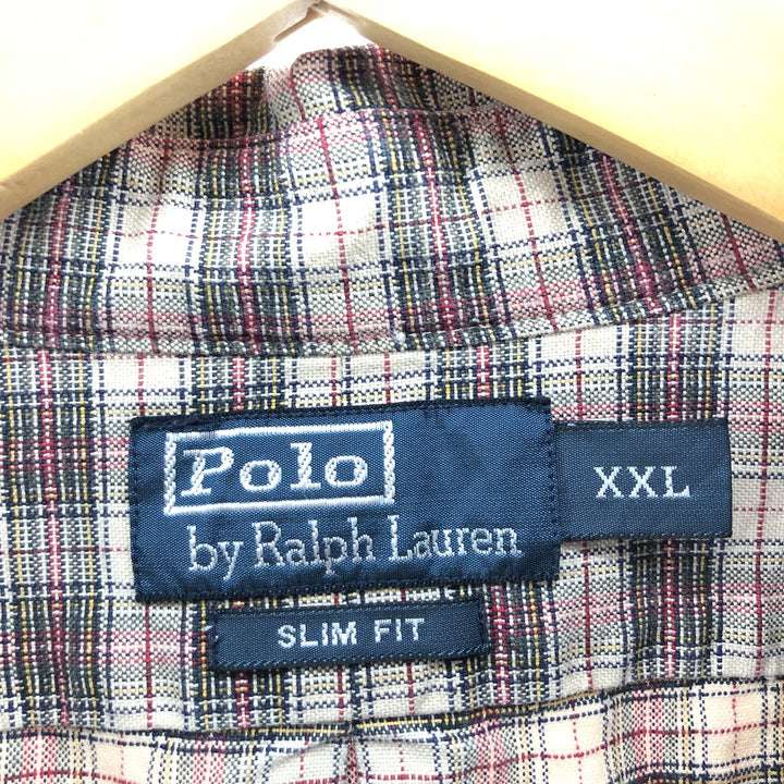 Ralph Lauren POLO RALPH LAUREN SLIM FIT long sleeve button down light flannel check shirt men's XL /eaa385416