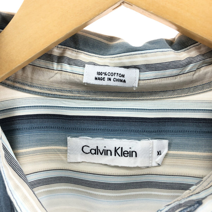 Calvin Klein Long Sleeve Cotton Striped Shirt Men's XL /eaa385600