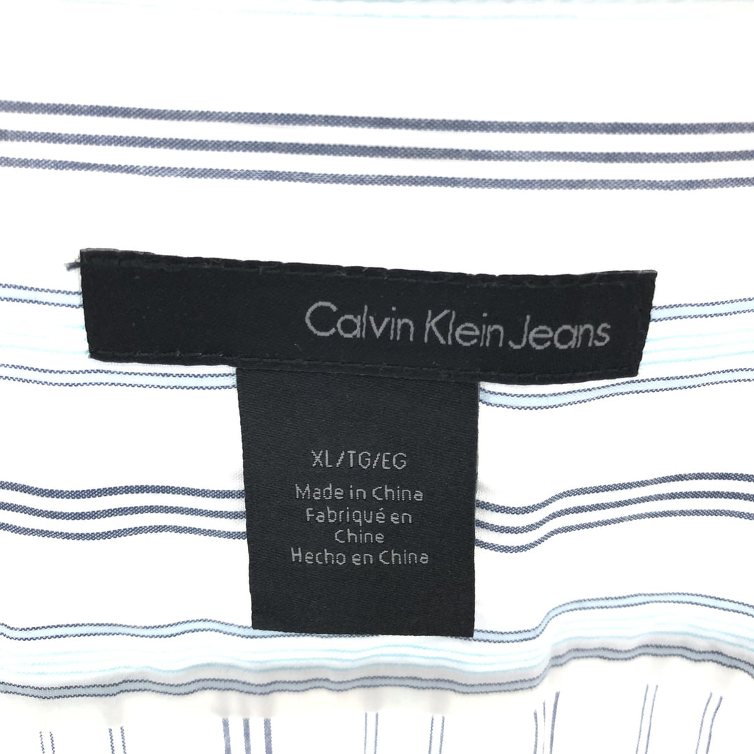 Calvin Klein JEANS Long Sleeve Cotton Striped Shirt Men's XL /eaa385644