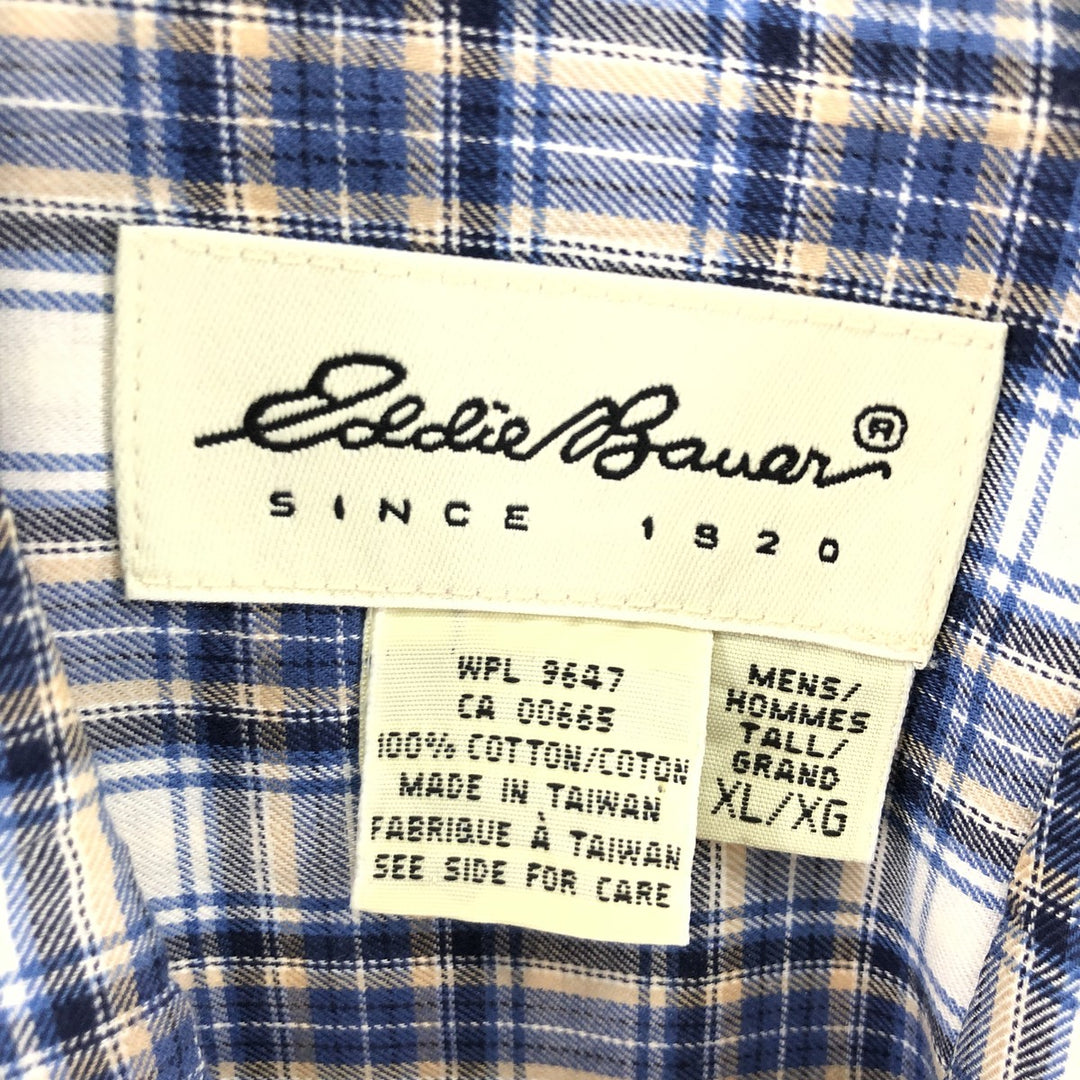 Eddie Bauer Long Sleeve Cotton Check Shirt Men's XL /eaa385683