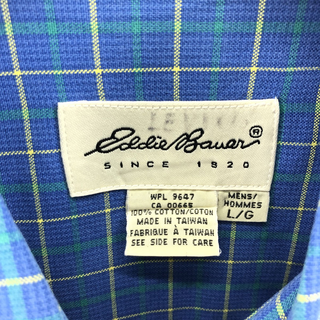 Eddie Bauer Long Sleeve Button Down Check Shirt Men's L /eaa385686