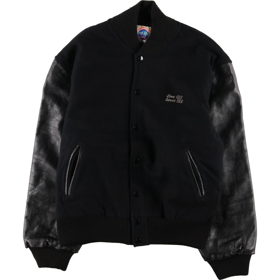 Hard Rock Cafe NEW ORLEANS Leather Wool Sleeve Stadium Jacket Award Jacket Varsity Jacket Men's XL /eaa385984