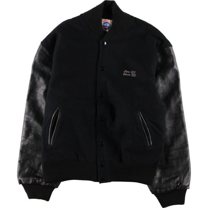 Hard Rock Cafe NEW ORLEANS Leather Wool Sleeve Stadium Jacket Award Jacket Varsity Jacket Men's XL /eaa385984