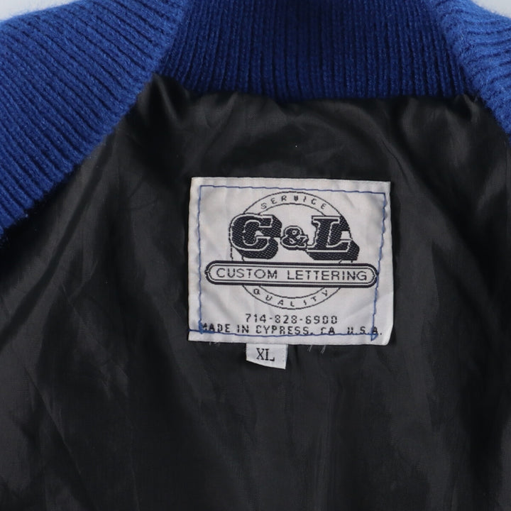 00'S C and L Sleeve Leather Wool Varsity Jacket Award Jacket Varsity Jacket Made in USA Men's XL /eaa386024