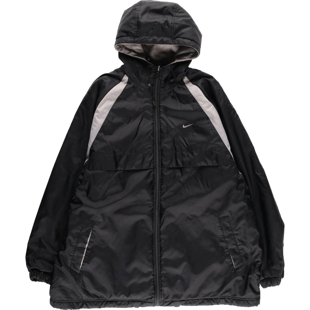 2000'S Nike reversible fleece puffer jacket, men's size XL Nylon black type Vintage Second Hand