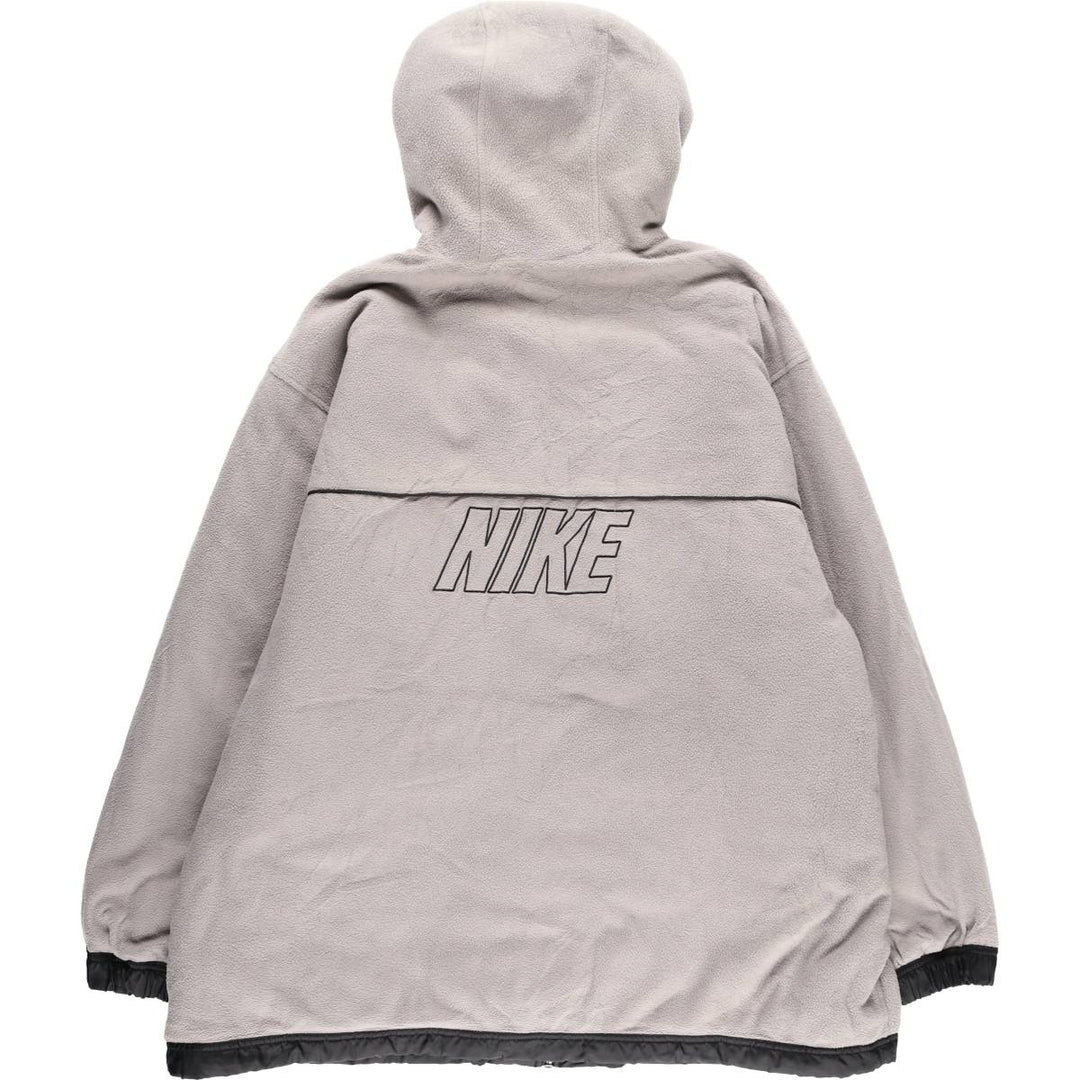 2000'S Nike reversible fleece puffer jacket, men's size XL Nylon black type Vintage Second Hand