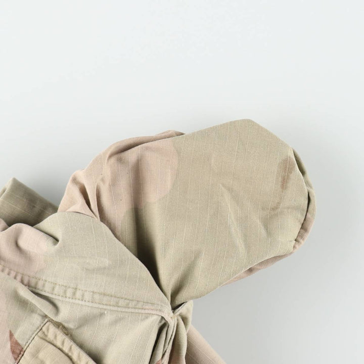 1990'S US Military Issue Camouflage Pattern 3C Desert Camo Ripstop Military Cargo Pants Combat Pants Made in USA Small-Short Nylon Beige type Vintage Second Hand