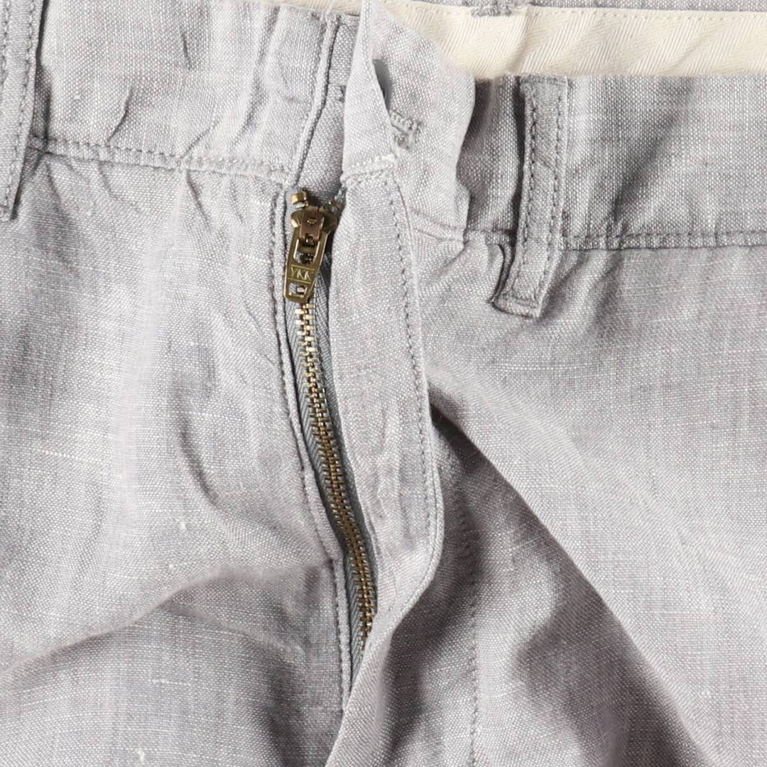 90'S J.Crew linen pants/slacks, men's size W34 (approx.), vintage. linen gray type Vintage Second Hand