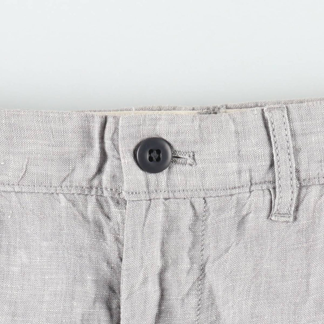 90'S J.Crew linen pants/slacks, men's size W34 (approx.), vintage. linen gray type Vintage Second Hand