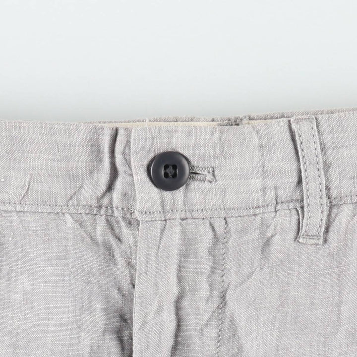90'S J.Crew linen pants/slacks, men's size W34 (approx.), vintage. linen gray type Vintage Second Hand