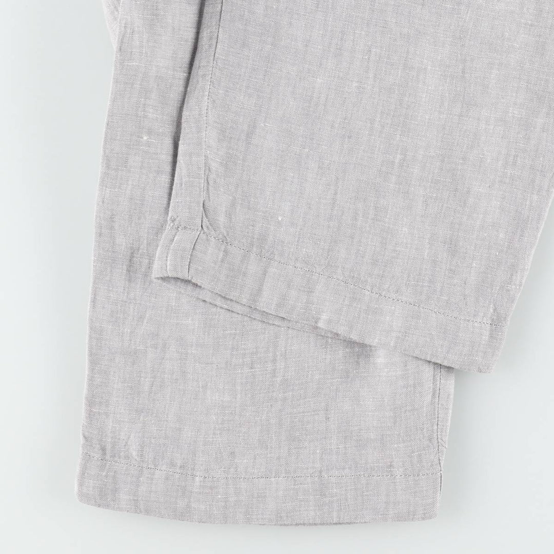 90'S J.Crew linen pants/slacks, men's size W34 (approx.), vintage. linen gray type Vintage Second Hand