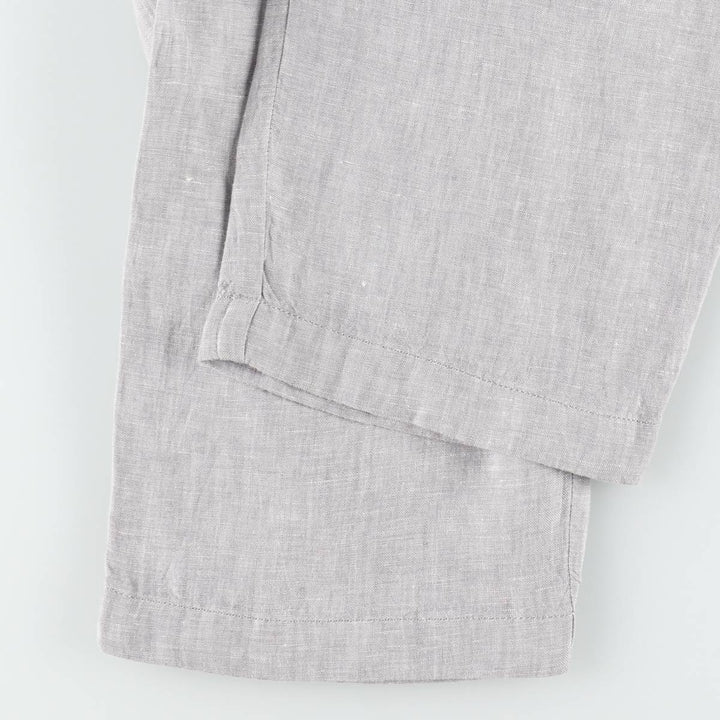90'S J.Crew linen pants/slacks, men's size W34 (approx.), vintage. linen gray type Vintage Second Hand