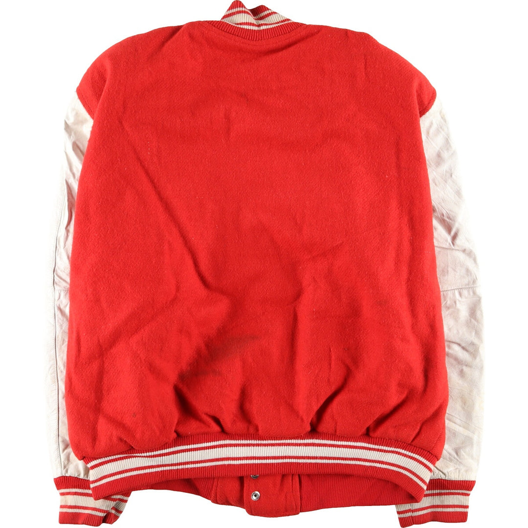 80s-90'S Leather Sleeve Wool Stadium Jacket Award Jacket Varsity Jacket Men's XL Vintage /eaa386131