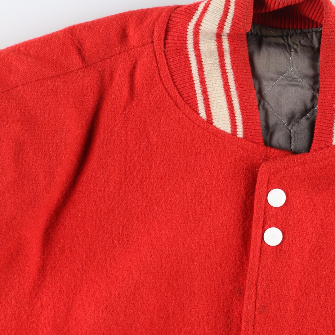 80s-90'S Leather Sleeve Wool Stadium Jacket Award Jacket Varsity Jacket Men's XL Vintage /eaa386131