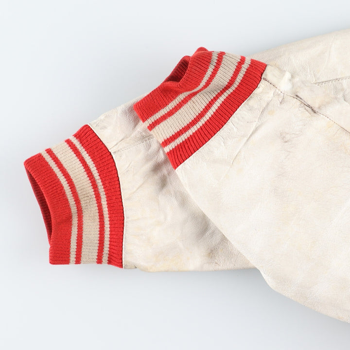 80s-90'S Leather Sleeve Wool Stadium Jacket Award Jacket Varsity Jacket Men's XL Vintage /eaa386131