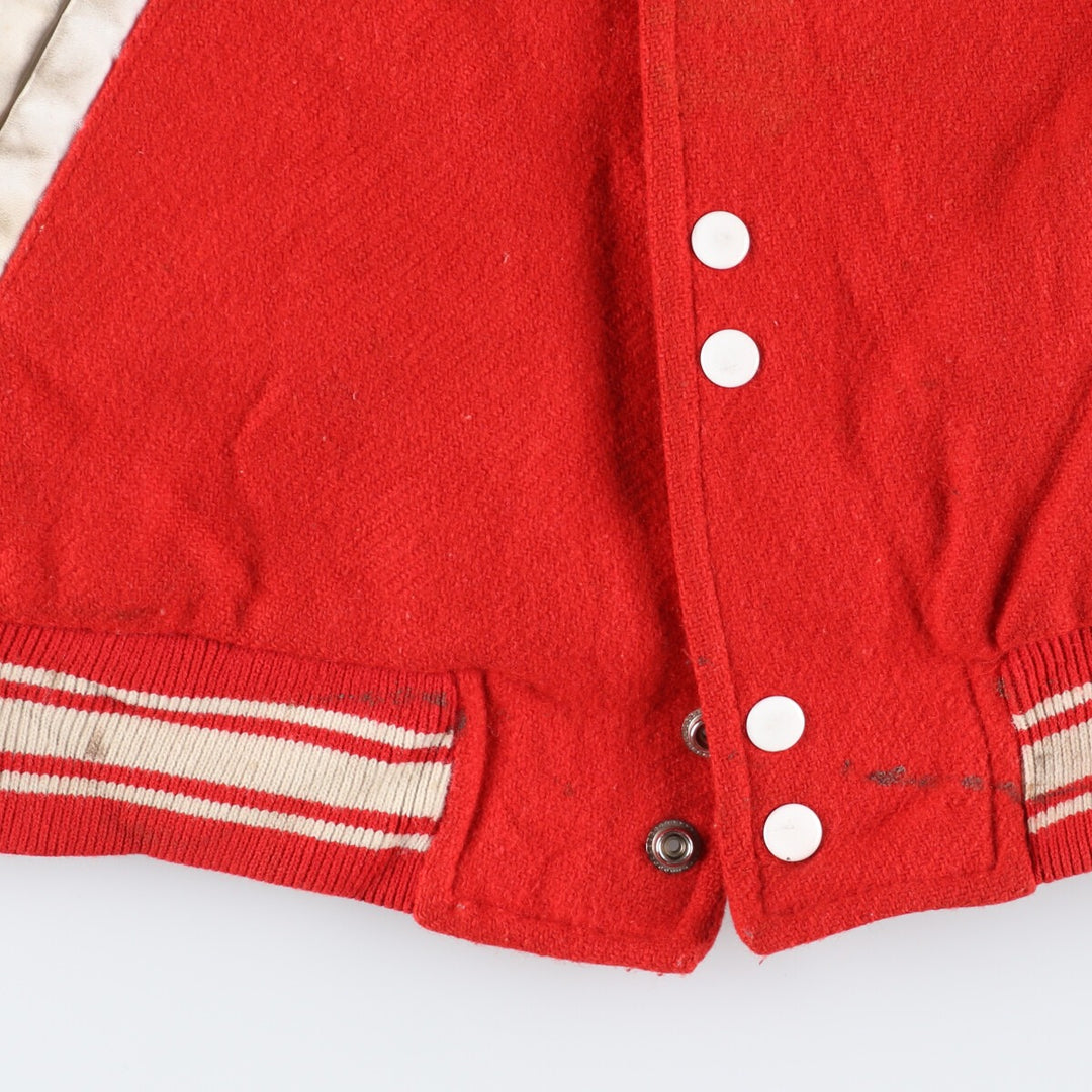 80s-90'S Leather Sleeve Wool Stadium Jacket Award Jacket Varsity Jacket Men's XL Vintage /eaa386131