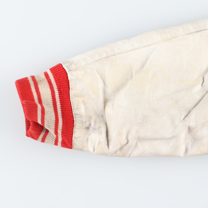 80s-90'S Leather Sleeve Wool Stadium Jacket Award Jacket Varsity Jacket Men's XL Vintage /eaa386131