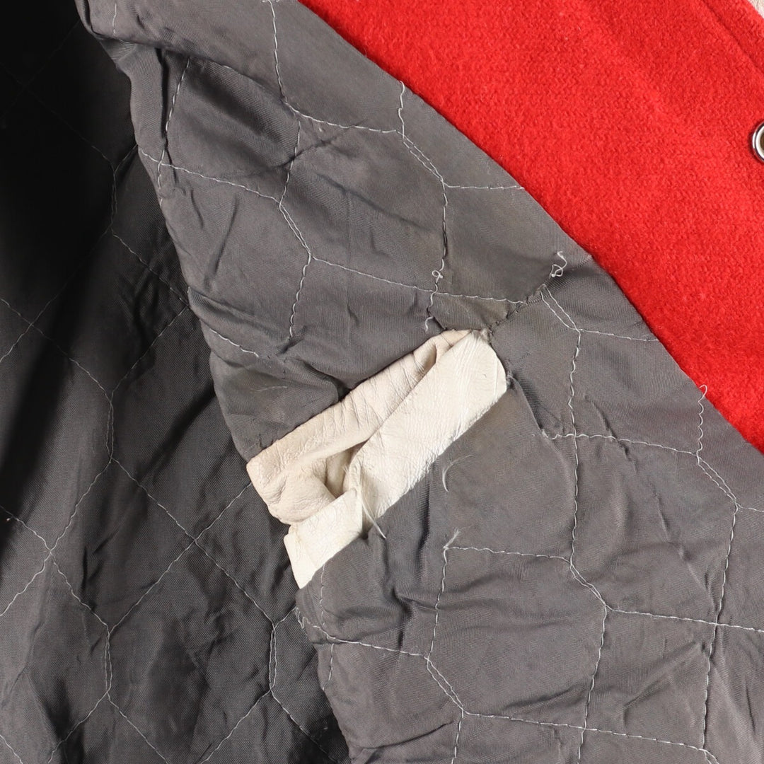 80s-90'S Leather Sleeve Wool Stadium Jacket Award Jacket Varsity Jacket Men's XL Vintage /eaa386131