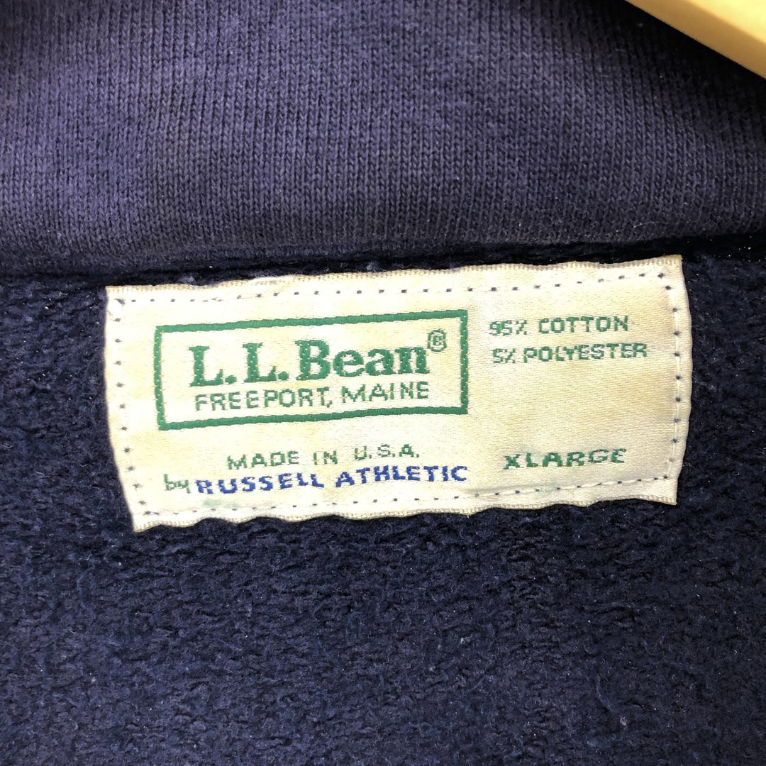 90'S Russell LLBean Double Name Half Zip Sweatshirt Trainer Made in USA XL /eaa386144