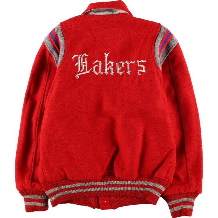 Back embroidery, reversible nylon x wool varsity jacket with collar, award jacket, varsity jacket, men's M /eaa386284