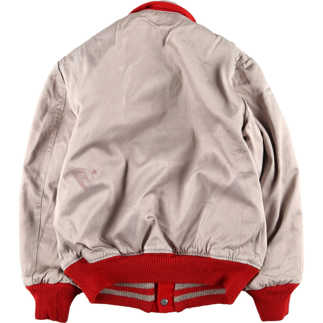 Back embroidery, reversible nylon x wool varsity jacket with collar, award jacket, varsity jacket, men's M /eaa386284
