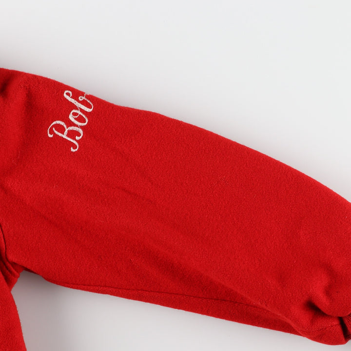 Back embroidery, reversible nylon x wool varsity jacket with collar, award jacket, varsity jacket, men's M /eaa386284