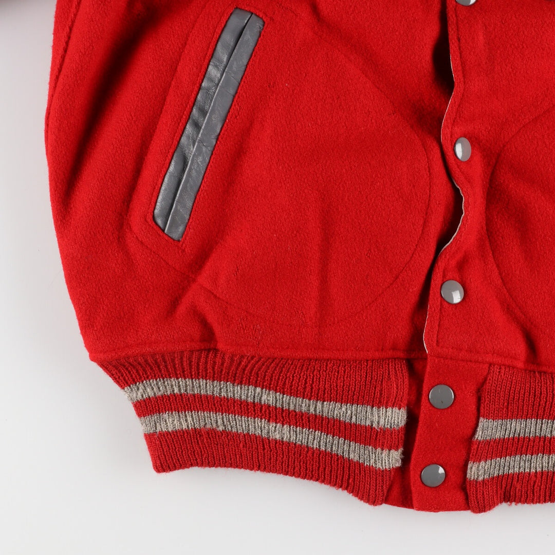 Back embroidery, reversible nylon x wool varsity jacket with collar, award jacket, varsity jacket, men's M /eaa386284