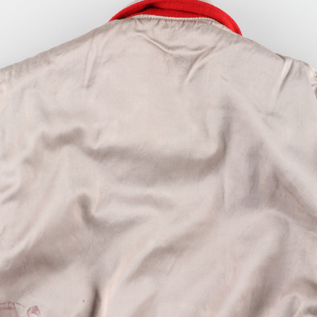 Back embroidery, reversible nylon x wool varsity jacket with collar, award jacket, varsity jacket, men's M /eaa386284