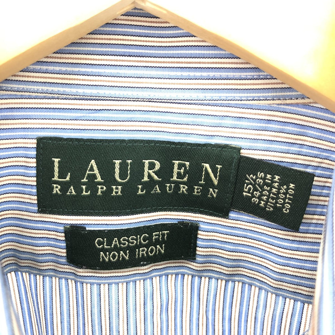 Ralph Lauren SLIM FIT NON IRON long sleeve cotton striped shirt women's XL /eaa386391