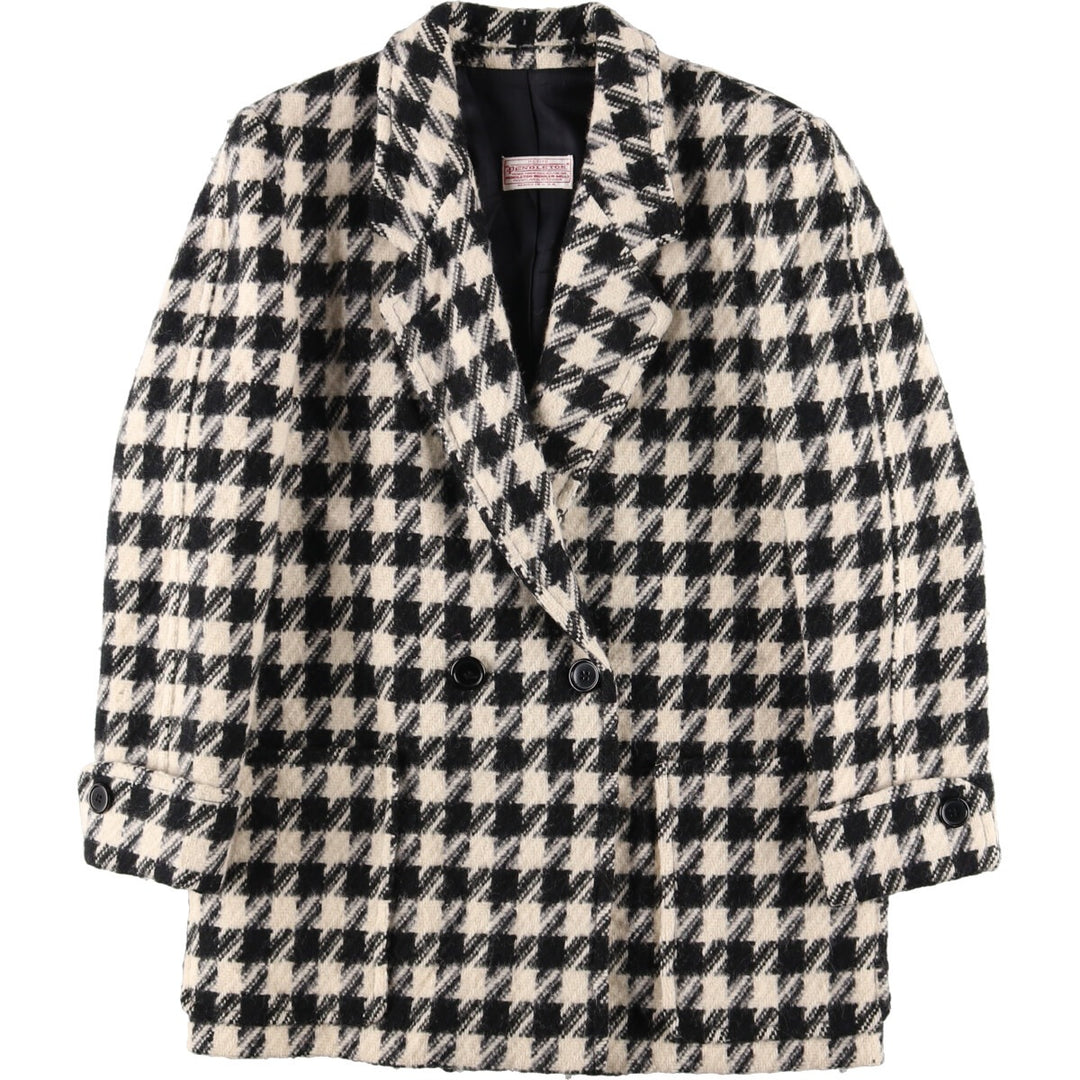 70'S Pendleton Houndstooth Pattern Wool Tailored Jacket Made in USA Women's L Vintage /eaa386703