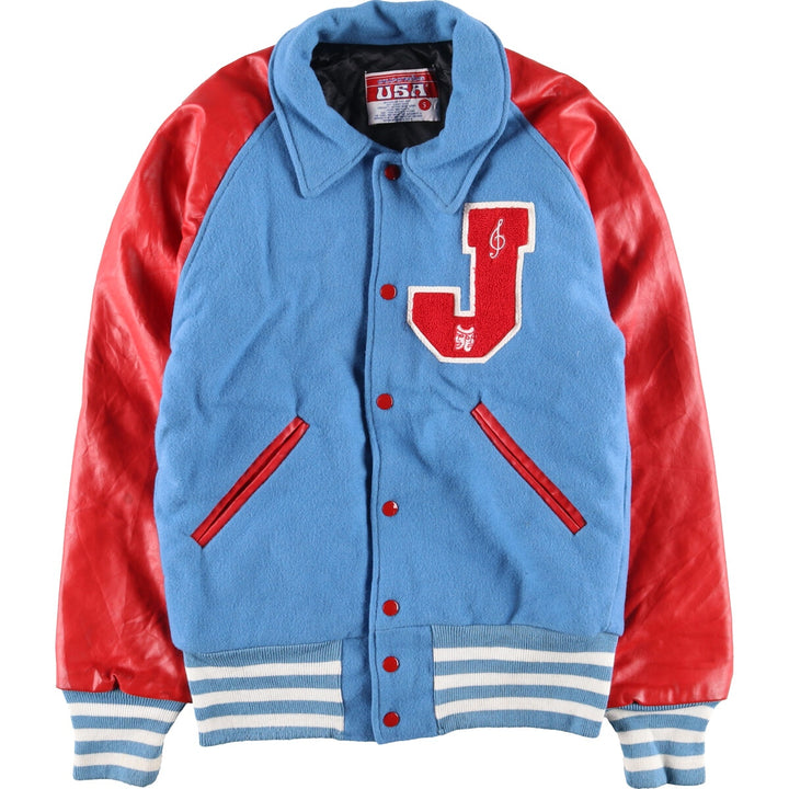 80'S awards USA leather sleeve wool varsity jacket, award jacket, varsity jacket, made in USA, men's S, vintage /eaa386913