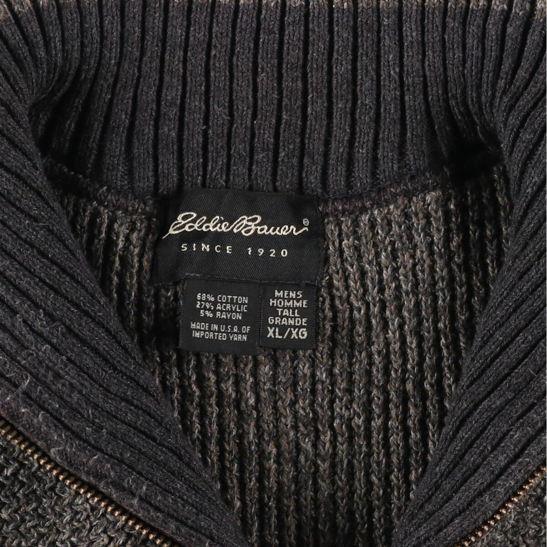 Eddie Bauer Cotton Knit Half Zip Sweater Made in USA Men's XXL /eaa387305