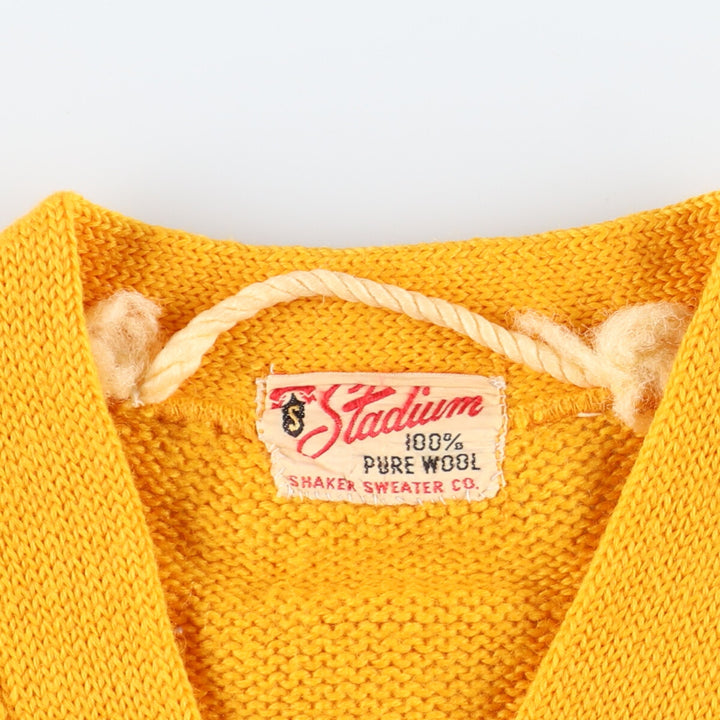 60'S Stadium wool lettered knit cardigan, men's M, vintage / eaa387404