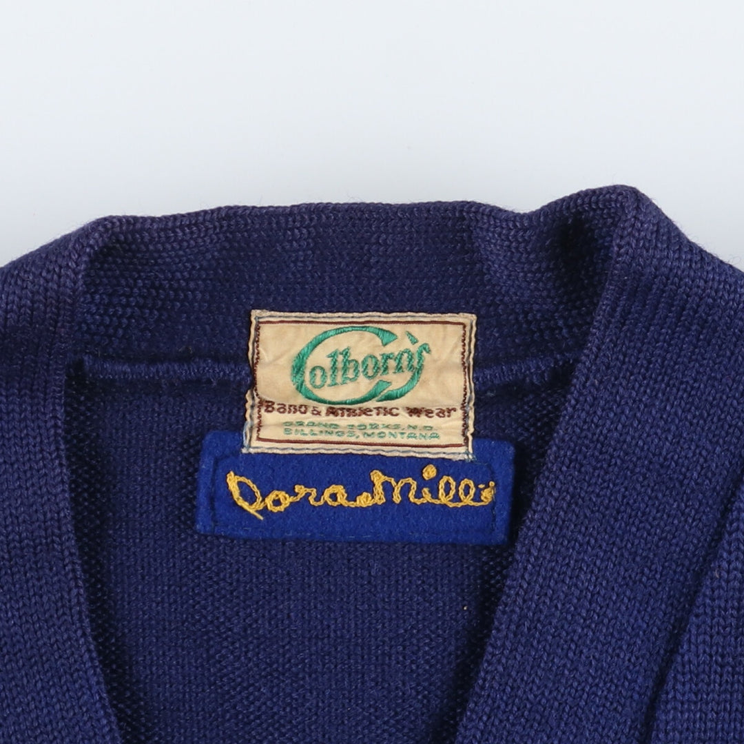 50'S Colborn Band and ATTIC Wear Wool Lettered Knit Cardigan Men's Medium Vintage /eaa387406