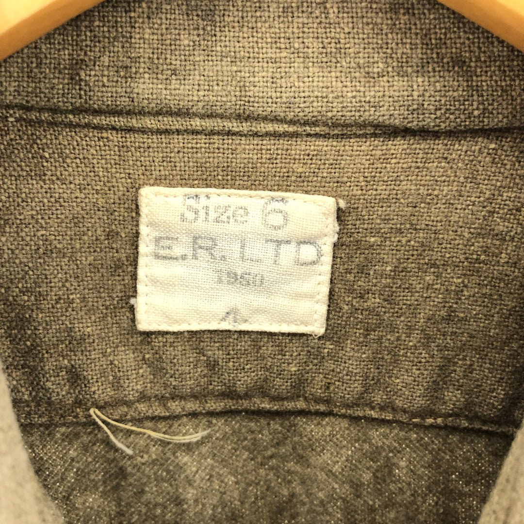 1950'S British military genuine wool shirt size 6 men's L vintage /eaa387477