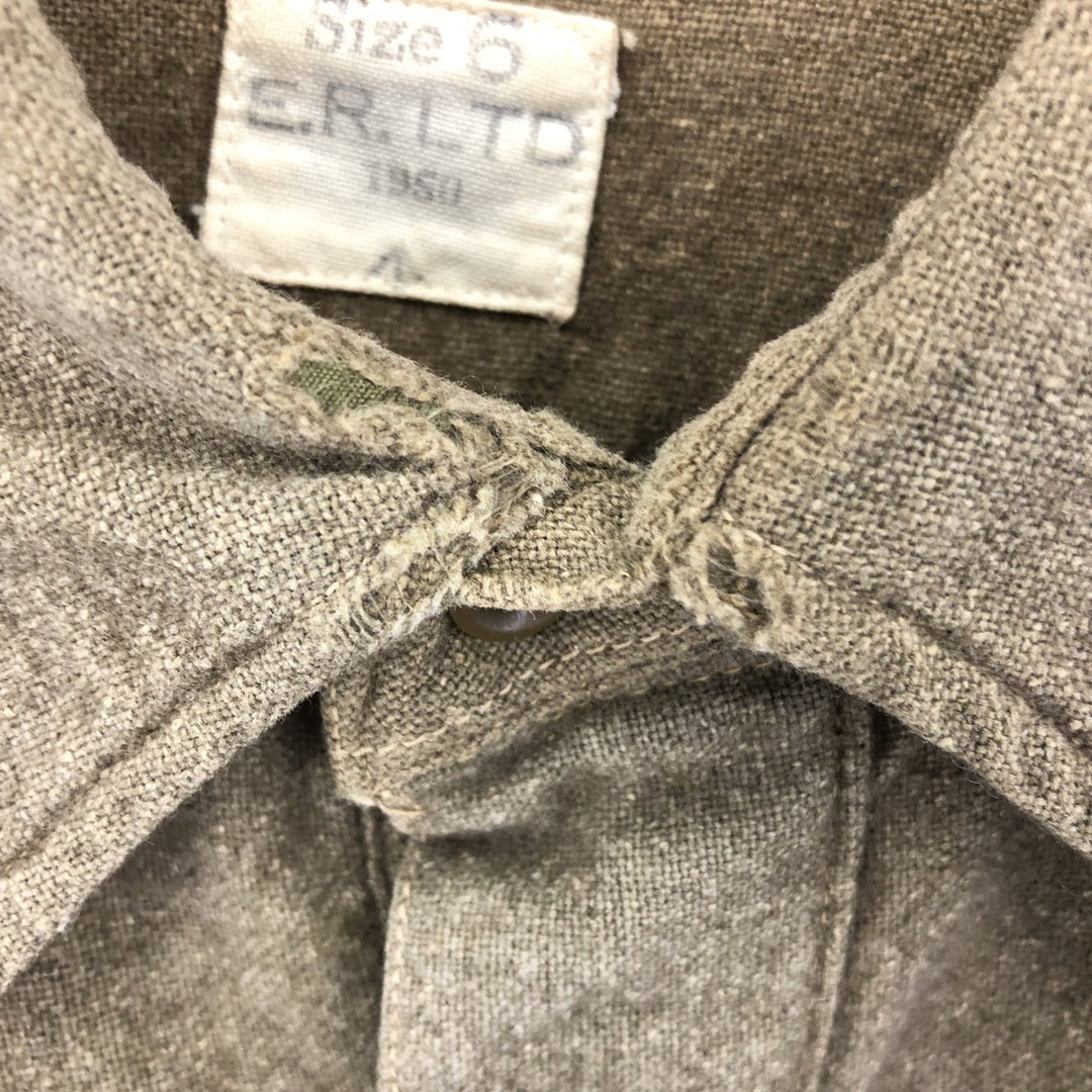 1950'S British military genuine wool shirt size 6 men's L vintage /eaa387477