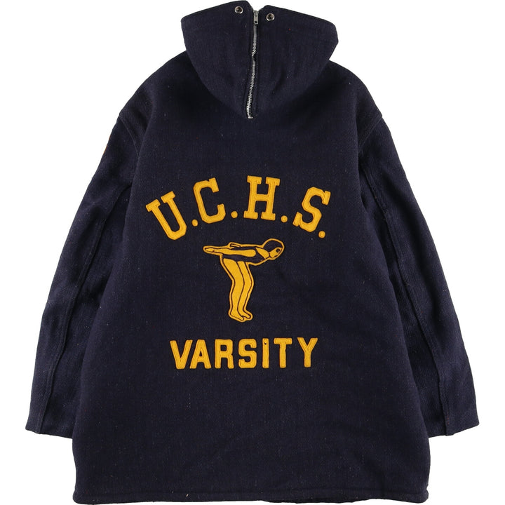 60'S FITT BRO Rabbit Hood Wool Stadium Jacket Award Jacket Varsity Jacket Men's M Vintage /eaa387512