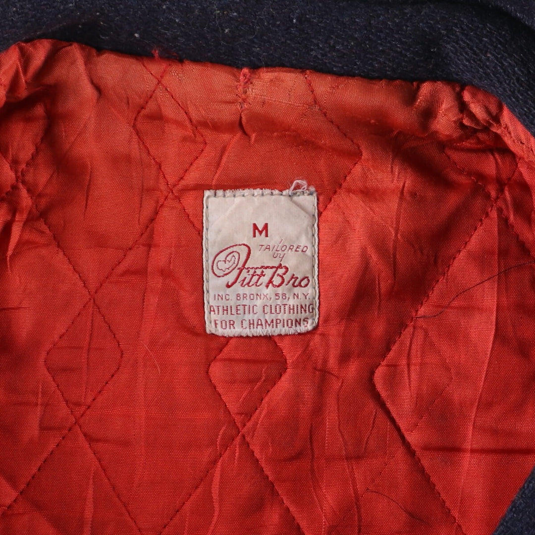 60'S FITT BRO Rabbit Hood Wool Stadium Jacket Award Jacket Varsity Jacket Men's M Vintage /eaa387512