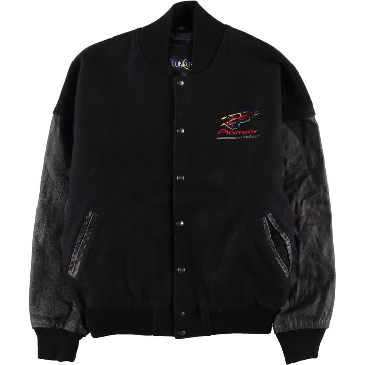 LUNA PIER Leather Sleeve Wool Varsity Jacket Award Jacket Varsity Jacket Made in Canada Men's XL /eaa387529