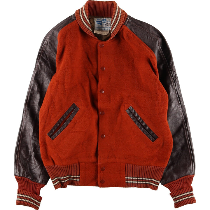 70'S Leather Sleeve Wool Stadium Jacket Award Jacket Varsity Jacket Men's M Vintage /eaa387532