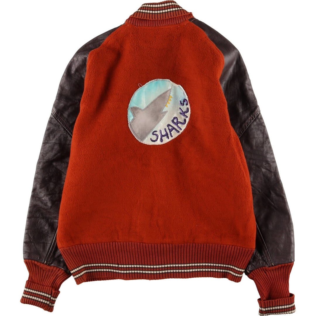 70'S Leather Sleeve Wool Stadium Jacket Award Jacket Varsity Jacket Men's M Vintage /eaa387532