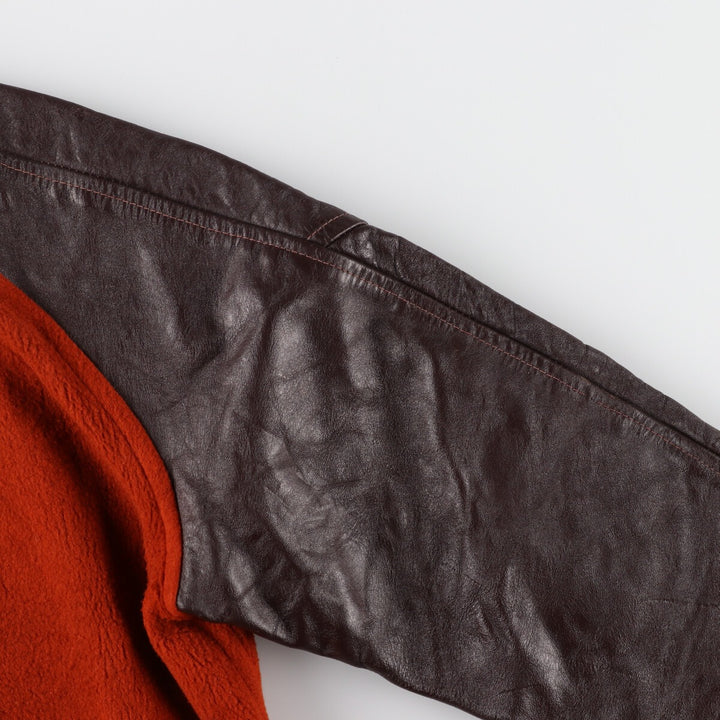 70'S Leather Sleeve Wool Stadium Jacket Award Jacket Varsity Jacket Men's M Vintage /eaa387532